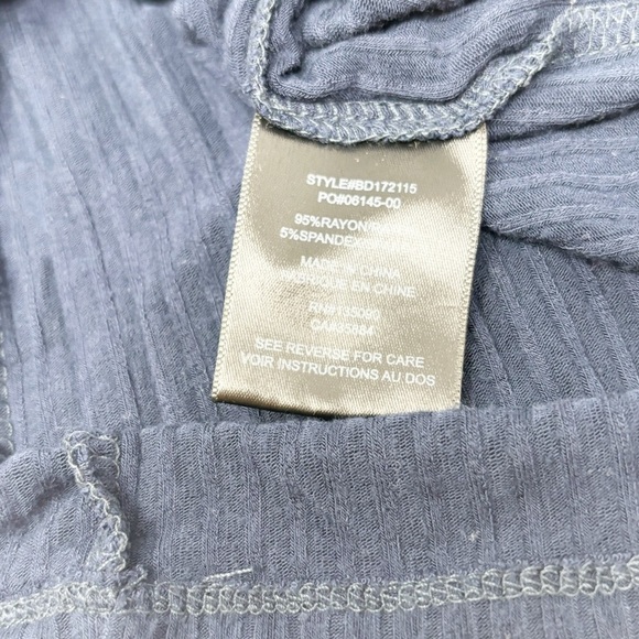 BLACK SWAN Women’s Navy Blue Ribbed Cutout Back Boho Dress Crochet Trim Size M - Picture 5 of 8